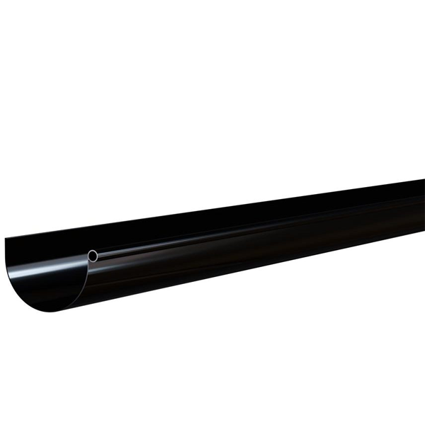 Gouttière MEP GD25 en PVC Noir - développé 250 MM - 4 M