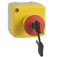 Bouton d'arrêt d'urgence Schneider XALK188F à clé - 10 A - Ø 40 mm