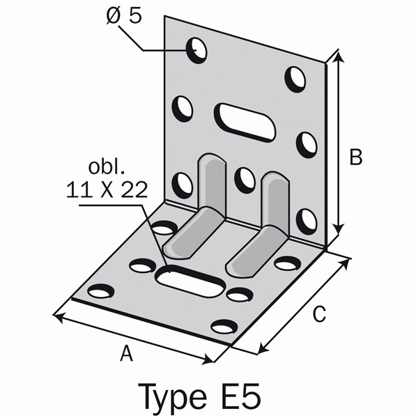 Équerre renforcée E19 75x150x50 mm Simpson Strong-Tie E19/3