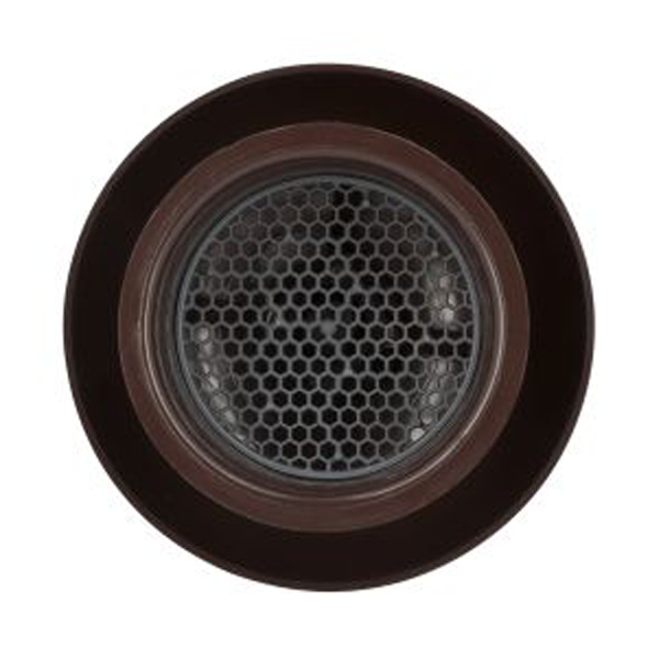 Chapeau de ventilation rond Nicoll - Diamètre 138 mm - Sortie 80 mm - Avec moustiquaire - PVC anti-UV - Marron