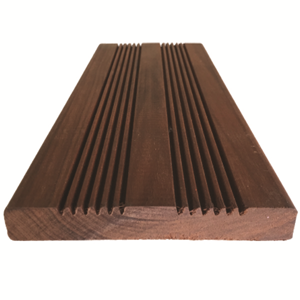 Lame terrasse bois exotique Maçaranduba  striée - 145x21 - 1,02 M