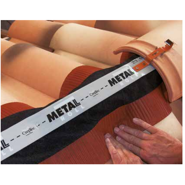 Closoir souple ventilé Metalroll Monier - Rouge sienne - 32-38 CM x 5 M