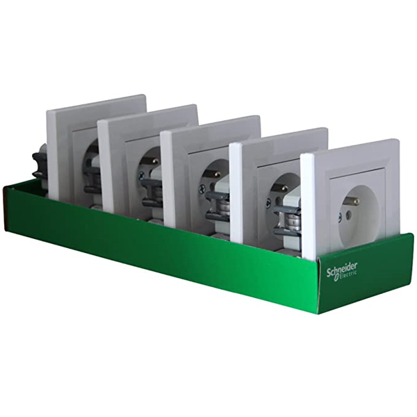 5 prises de courant 2P+T Schneider Asfora - blanc - 16 A - 230 V