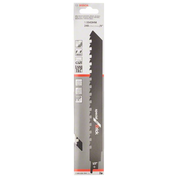 Lame de scie sabre S 1543 HM Bosch pour petites briques 2608650354