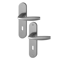 Poignée porte clé L New York Hoppe porte 38-47mm carré 7mm Alu inox