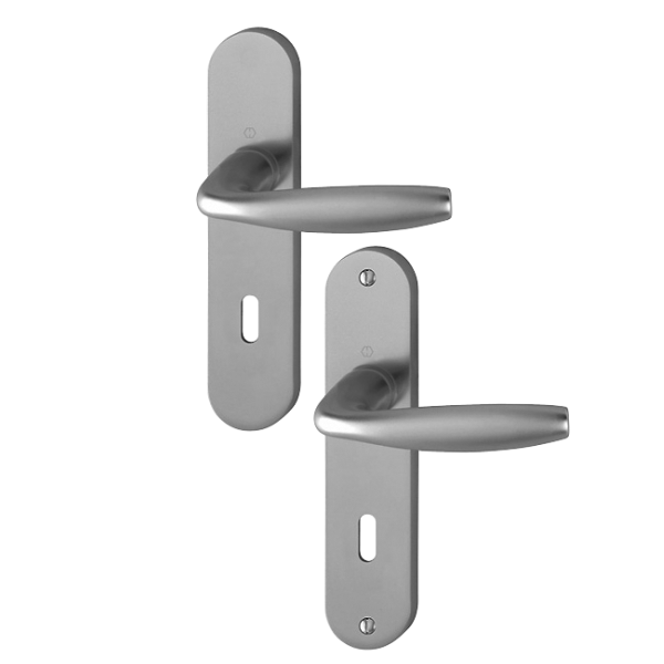 Poignée porte clé L New York Hoppe porte 38-47mm carré 7mm Alu inox