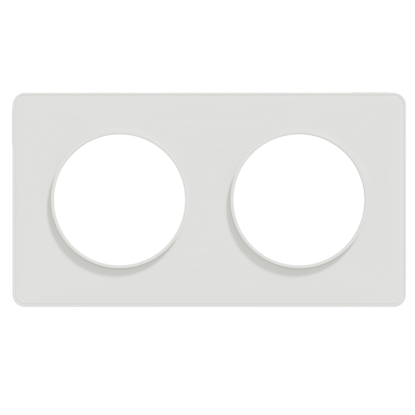 Plaque de finition double Schneider Odace Touch - blanc RAL 9003