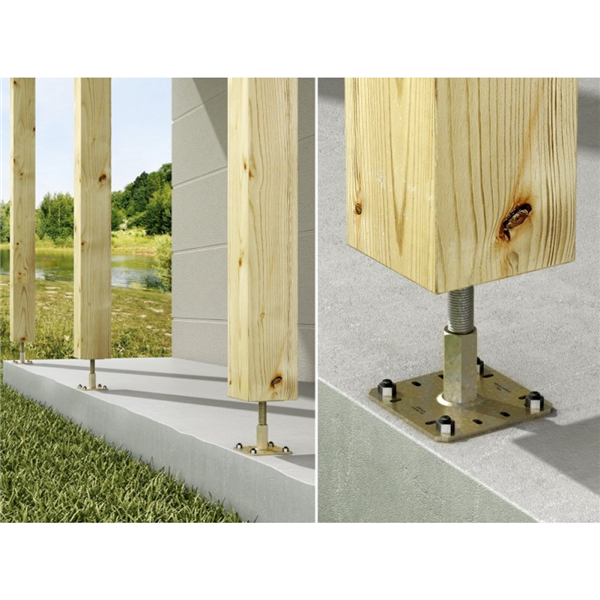Pied poteau réglable hauteur 100 à 150 mm Simpson Strong-Tie PPRC