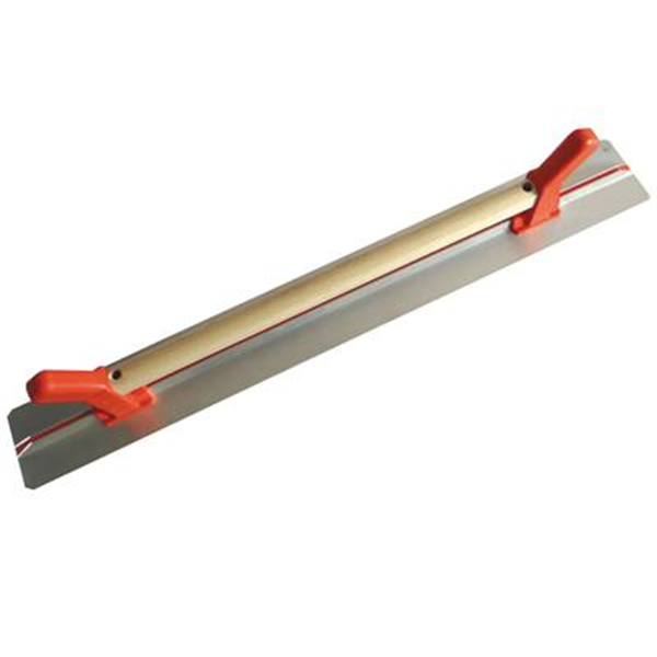 Règle dresser enduits aluminium lisse sans dent poignée bois 1,20 m