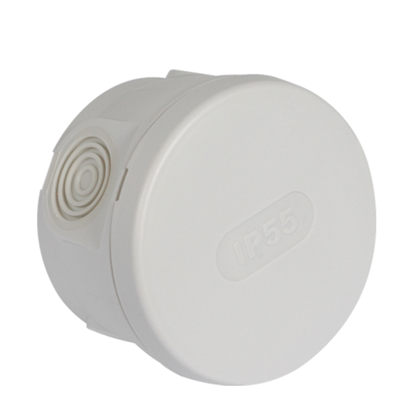 Boite de dérivation étanche ronde IP55 - Ø 85 x 50 mm - 4 entrées