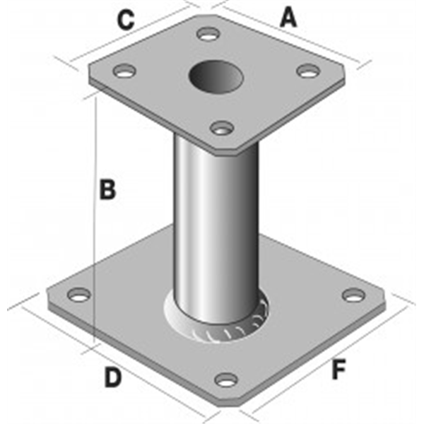 Pied de poteau fixe PPA hauteur 150 mm : Simpson Strong-Tie PPA150 Simpson-Strong-Tie