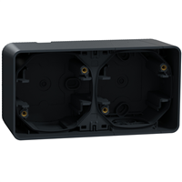 Boîtier 2 postes saillie horizontale Schneider Mureva Styl anthracite