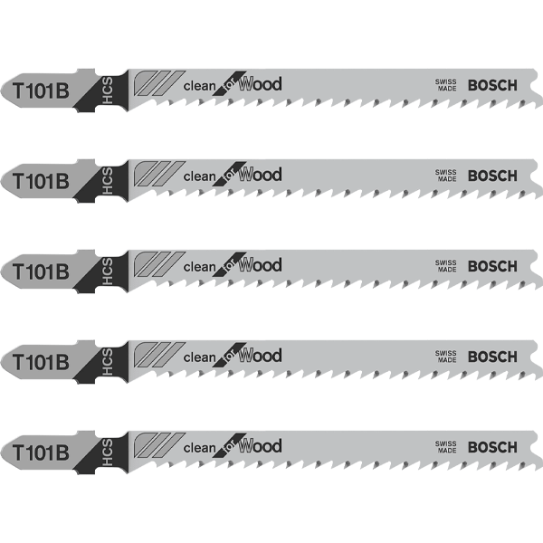 Bosch Lame de scie sauteuse pour bois T 101 B jeu de 5 lames 2608630030