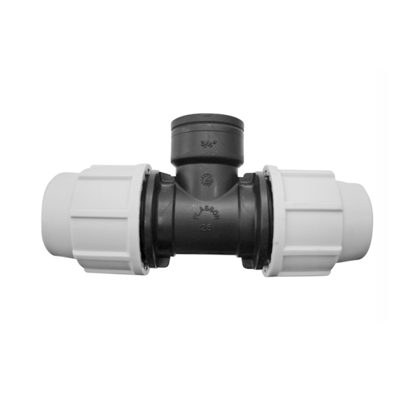 Raccord compression arrosage enterré Té Plasson F20x27 3/4" Ø 25mm