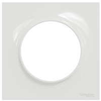 Plaque de finition simple Schneider Odace Styl - blanc brillant