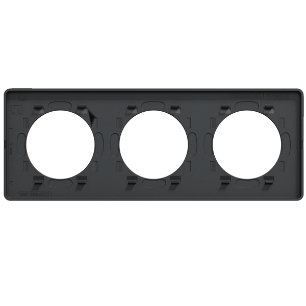 Plaque de finition triple Schneider Odace Touch - alu et anthracite
