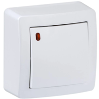 Poussoir lumineux en saillie Schneider Alréa - blanc - 10 A 250 V CA