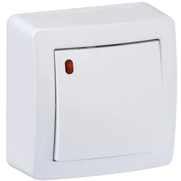 Poussoir lumineux en saillie Schneider Alréa - blanc - 10 A 250 V CA