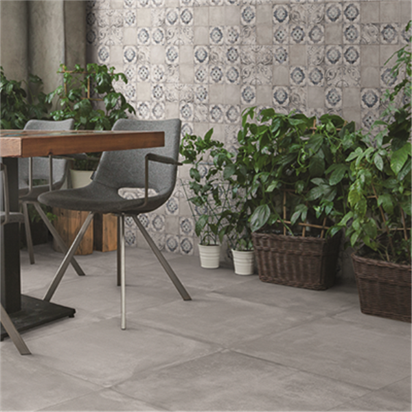 Carrelage sol intérieur "effet béton" - Replace - Tortora - 60 CM x 60 CM - ép.9,5 MM