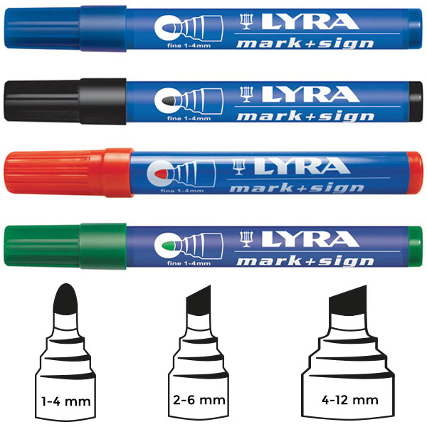 Marqueur indélébile Lyra Mark+Sign biseau bleu | Quincaillerie Pro