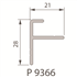 Profile de départ/fin en alu pour terrasse en composite 21x28 mm - Longueur 3 m