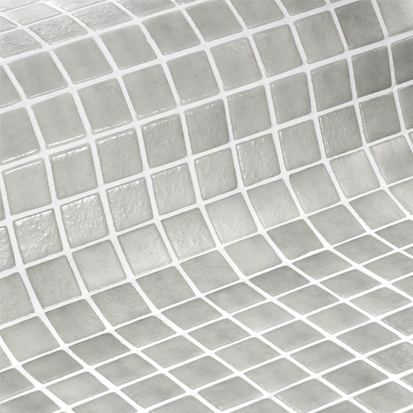 Mosaïque en émaux de verre grip Gris - 2,5 x 2,5 cm - trame 31,2 x 49,5 cm