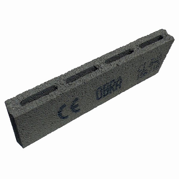 Planelle bloc béton - B40 Obra - 500x50x160 mm - 2 parois 4 trous