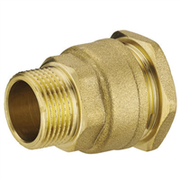 Raccord mâle droit pour tuyau polyéthylène -M20/27 - D25 mm Laiton