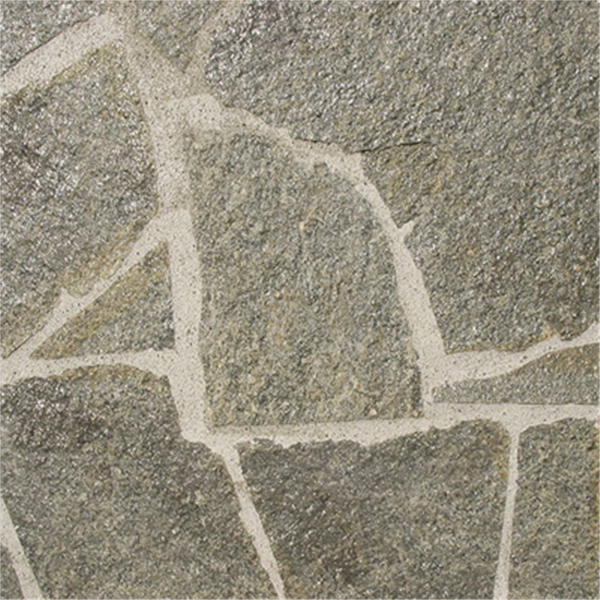 Pierres naturelles LUSERNE - pose Opus incertum - Ép. 2 à 4 cm - Gris/vert