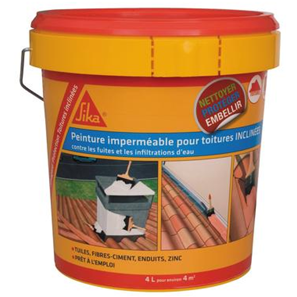 Peinture imperméable toiture inclinée Sikagard terre cuite 4 l 460507