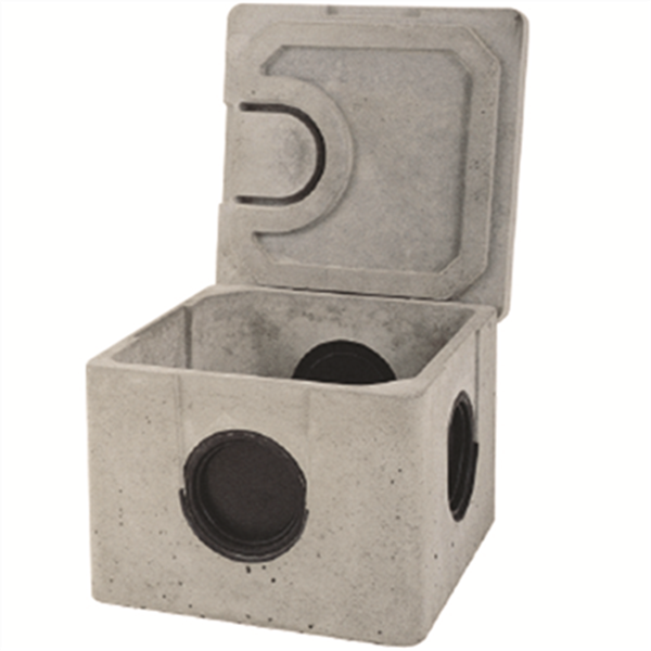 Boîte béton à opercule EPERS pour eaux pluviales et réseaux secs avec couvercle - R25SP - 25x30x22,5 CM