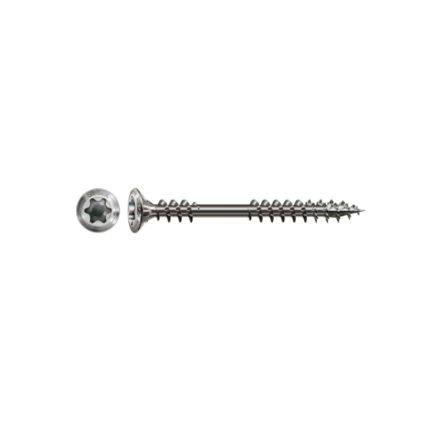 Vis de façade - 4.5x70mm double filetage tête bombée en inox A2