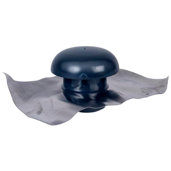 Chapeau de ventilation avec collerette d'étanchéité et moustiquaire - diamètre 100 mm - Gris anthracite