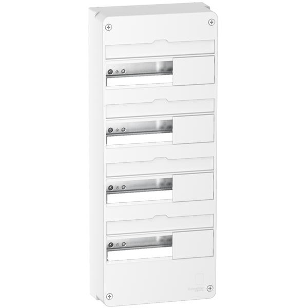 Coffret en saillie Schneider Resi9 - quatre rangées de 13 modules