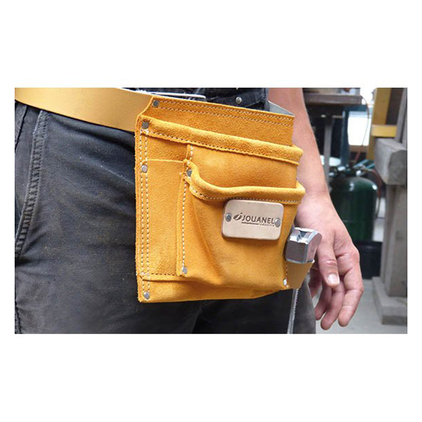 Poche clous cuir ceinture 2 poches 3 porte-accessoires Jouanel