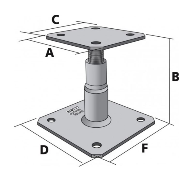 Pied de poteau réglable hauteur 100-150mm Simpson Strong-Tie APB100/150 Simpson-Strong-Tie