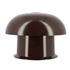 Chapeau de ventilation rond Nicoll - Diamètre 138 mm - Sortie 80 mm - Avec moustiquaire - PVC anti-UV - Marron