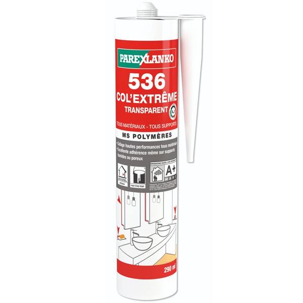 Mastic colle 536 Col'extrême Transparent 290 ml PAREXLANKO L536TRANS290