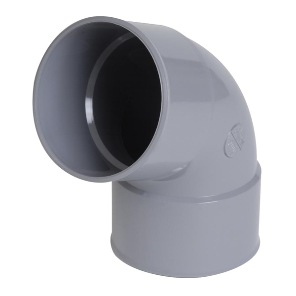 Coude PVC à coller Femelle - Femelle 67° Diamètre 40 mm coloris gris
