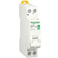 Disjoncteur modulaire 1P+N Schneider Resi9 - courbe C - 16A