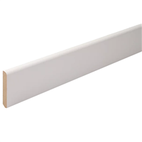 Plinthe arrondie en MDF prépeint en blanc - 10 MM x 70 MM - longueur 2440 MM