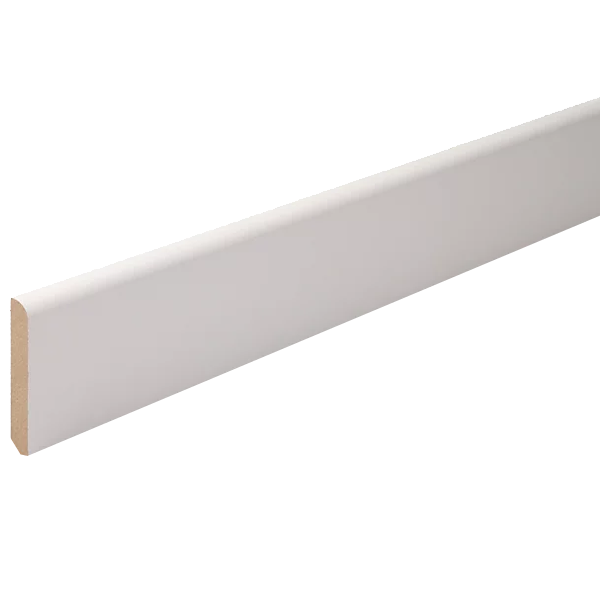 Plinthe arrondie en MDF prépeint en blanc - 10 MM x 70 MM - longueur 2440 MM